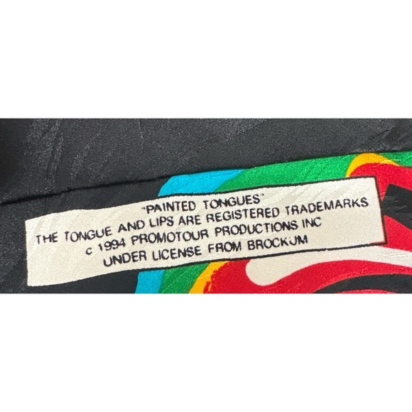 RM STYLE Vintage “Painted Tongues” Rolling Stones Silk Tie - Picture 5 of 6